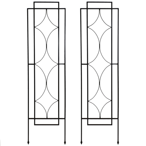 SUNNYDAZE DECOR  Sunnydaze Steel Chic Diamonds Garden Trellis - Set Of 2 - 60 In