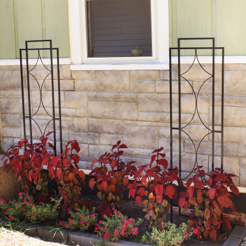 Sunnydaze Steel Chic Diamonds Garden Trellis - Set of 2 - 60 in