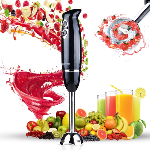 Peach Street Black Immersion Blender 800W, 3-in-1 Handheld Stick with  Whisk