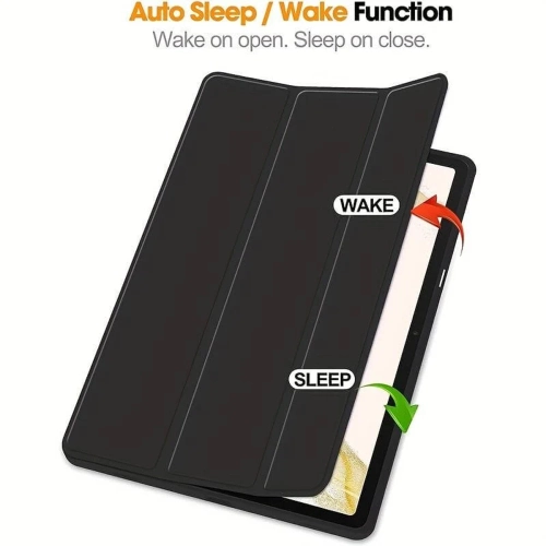 Samsung Galaxy Tab S10 Plus / Tab S9 Plus 14.6-Inch Case with S Pen Holder| Shockproof Tri-Fold Stand Tablet Cover | Auto Wake/Sleep | Black