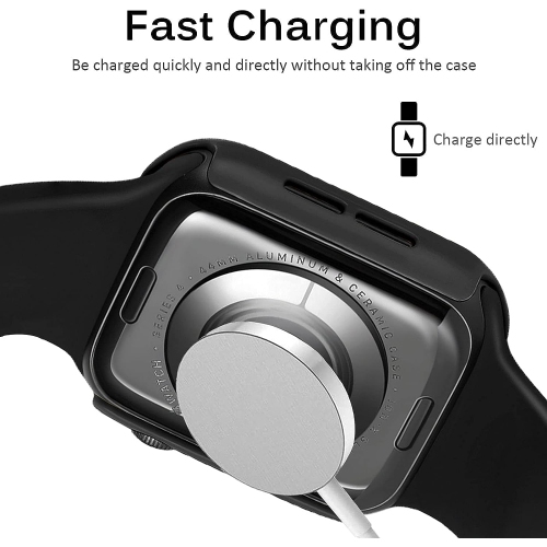 Ensemble de 2 étuis rigides Supershield compatibles avec les Apple Watch Series 8 7 41&nbsp;mm avec protecteur d’écran en verre trempé, étui