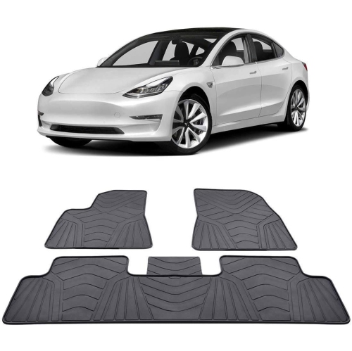 Tapis de sol Tesla Model 3 2017-2022, protège-plancher toutes saisons  étanche, plus grande couverture, caoutchouc inodore
