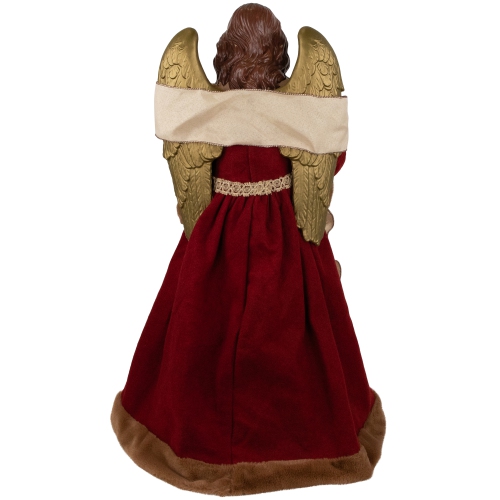 Angel with Wings Commercial Size Christmas Tree Topper - 3' - Brown and Red - Unlit