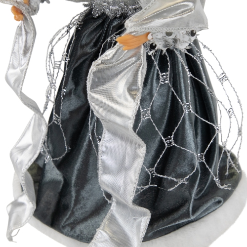 Sequined Angel with Wings Christmas Tree Topper Unlit - 12"