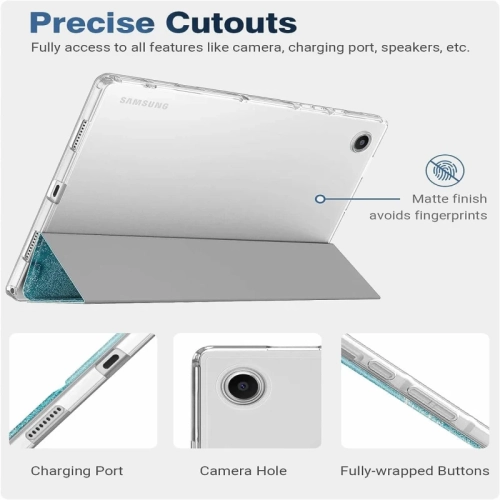 Galaxy Tab A8 Case 2021/2022 10.5 Inch SM-X200/SM-X205 - Slim TPU Translucent Frosted Back Cover with Auto Wake/Sleep Feature for Samsung A8 Tablet -