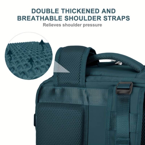 Large Travel Backpack for Men -Women - Waterproof Outdoor Sports Rucksack with USB Charging Port, Fits 15.6 Inch Laptop, Shoes Compartment - Ideal