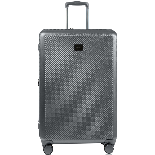 CHAMPS Luggage Iconic II Collection 3-Piece Hard Side 8-Wheeled Expandable Luggage Set - Silver
