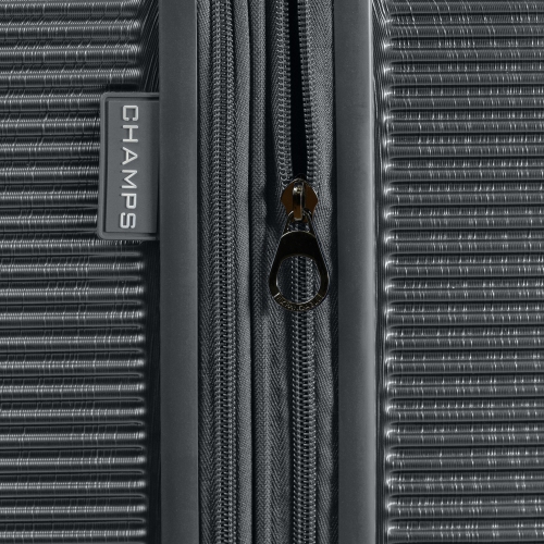 CHAMPS Luggage Iconic II Collection 3-Piece Hard Side 8-Wheeled Expandable Luggage Set - Silver