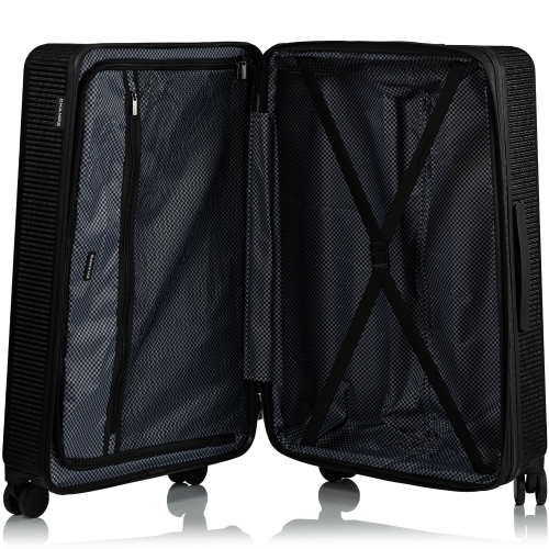 CHAMPS Luggage Iconic II Collection 3-Piece Hard Side 8-Wheeled Expandable Luggage Set - Black