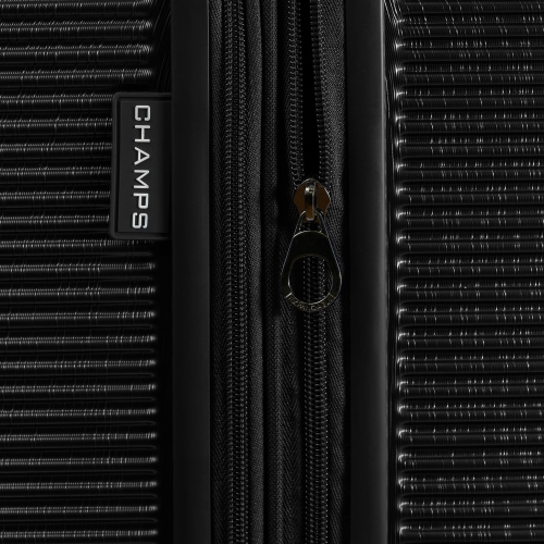 CHAMPS Luggage Iconic II Collection 3-Piece Hard Side 8-Wheeled Expandable Luggage Set - Black