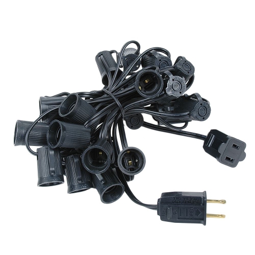 NOVELTY LIGHTS LLC  Novelty Lights C9 Light Stringer \w 25 Sockets- Indoor/outdoor Stringer for Christmas, Wedding Decor, Patios, & More - C9/e17