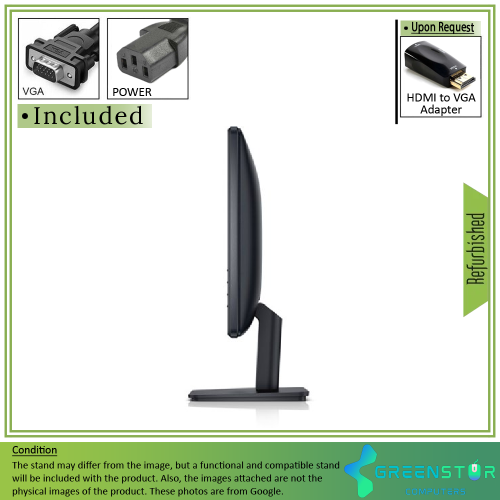 Refurbished(Good) - Dell E Series E1914H 18.5" Widescreen 1366 x 768 HD LED Backlit LCD TN Monitor