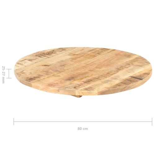 Surface de table ronde en bois de manguier massif 25-27 mm de 80 cm