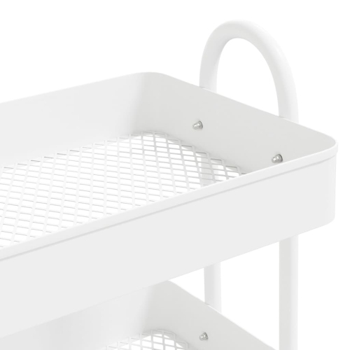 vidaXL 3-Tier Trolley White 43x34x79 cm Steel