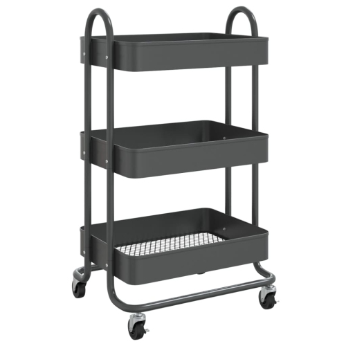 vidaXL 3-Tier Trolley Anthracite 43x34x79 cm Steel