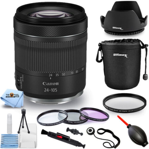 CANON  Rf 24-105MM F/4-7.1 Is Stm Lens + Filter Kit + Pouch Bundle - Box In White