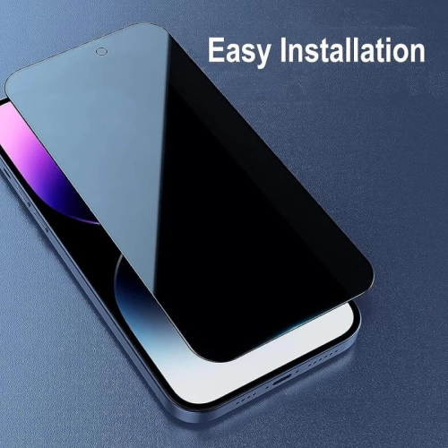 Privacy Screen Protector for iPhone 15 Pro Max with Tempered Glass Camera Lens Protector, 9H Accessories, Case Friendly, , 2.5D Curved, Black