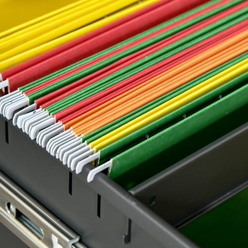 Vinsetto Vertical Filing Cabinet with 2 Drawers, Lock and Wheels, Under Desk Mobile File Cabinet for Legal, A4, Letter Size, Steel Frame for Home