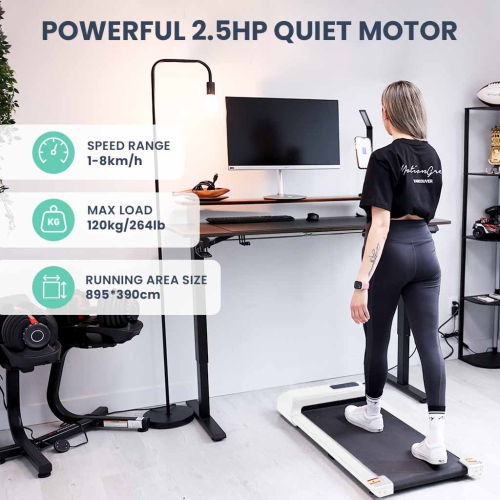 Tapis de marche MotionGrey pour la maison - Tapis d'entraînement électrique mince et portatif sous le bureau pour entraînement cardiovasculaire à la