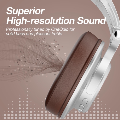 OneOdio Wireless Over Ear Headphones with Mic Bluetooth & Wired Mode-A70 Gray