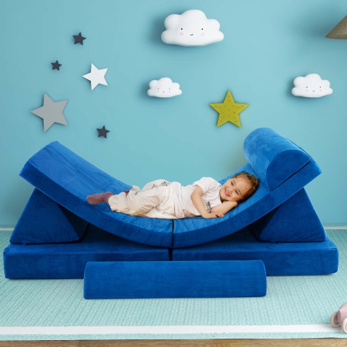 Ensemble de sofa de jeu modulaire convertible en mousse pour enfant 8 pièces de Costway