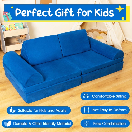 Ensemble de sofa de jeu modulaire convertible en mousse pour enfant 8 pièces de Costway