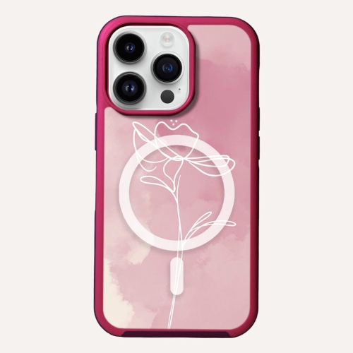 CASECO  Magsafe Iphone 14 Pro Max Flower Case In Pink