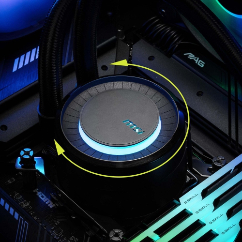 MSI MAG CORELIQUID E240, AIO Liquid CPU Cooler, LGA 1851, 240mm Radiator, Double 120mm PWM Fans, ARGB