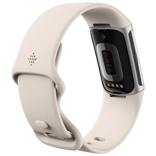 Moniteur activité Charge 6 de Fitbit avec GPS, fréquence cardiaque et sommeil - Argenté/Porcelaine