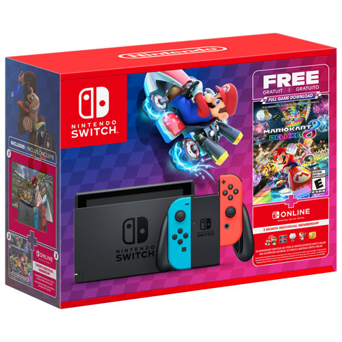 Nintendo Switch Mario Kart 8 Deluxe Bundle with 3-Month Online