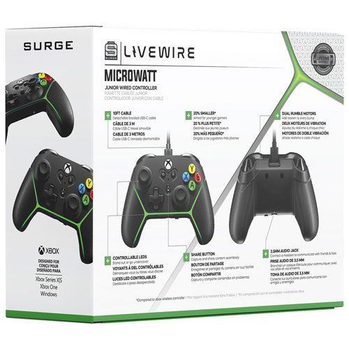 Manette Livewire Microwatt de Surge pour Xbox Series X|S/Xbox One - Noir