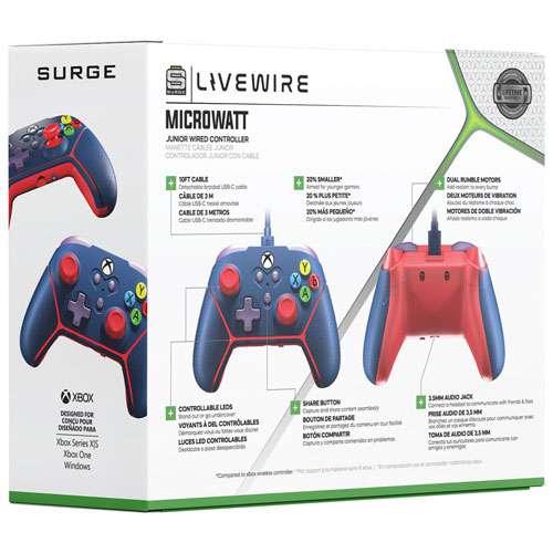 Manette Livewire Microwatt de Surge pour Xbox Series X|S/Xbox One - Bleu