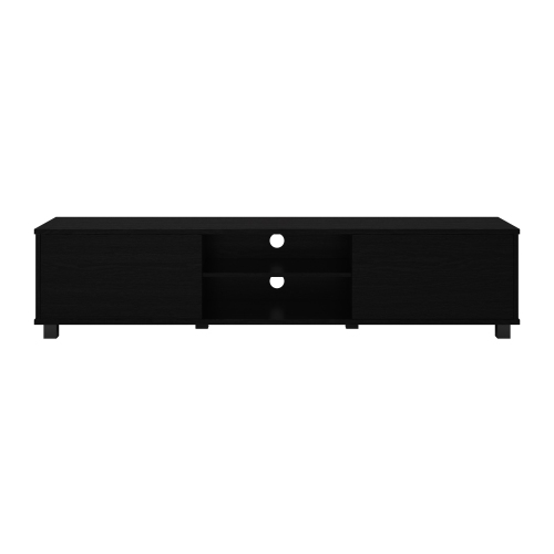 Image 1 de 10.. Meuble avec portes Hollywood Black de CorLiving pour téléviseur de 85 po ou moins