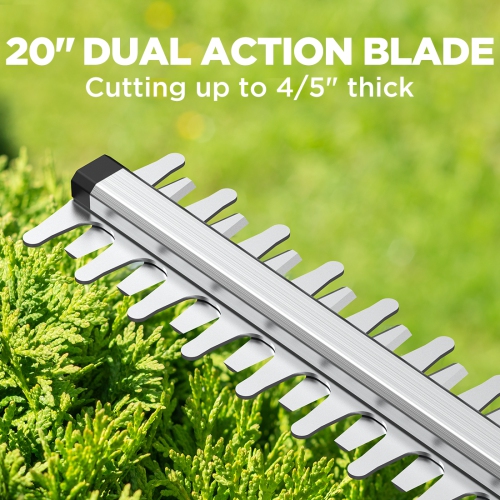 Litheli 20V Hedge Trimmer, 20'' Cordless Hedge Trimmer for Shrub, Cutting, Trimming, Pruning, 3/4'' Battery Bush Trimmer with 2.0Ah Battery Included
