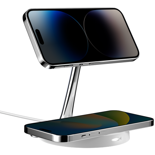 SwitchEasy MagPower 2-in-1 Magnetic Wireless Charging Stand - White
