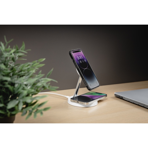 SwitchEasy MagPower 2-in-1 Magnetic Wireless Charging Stand - White