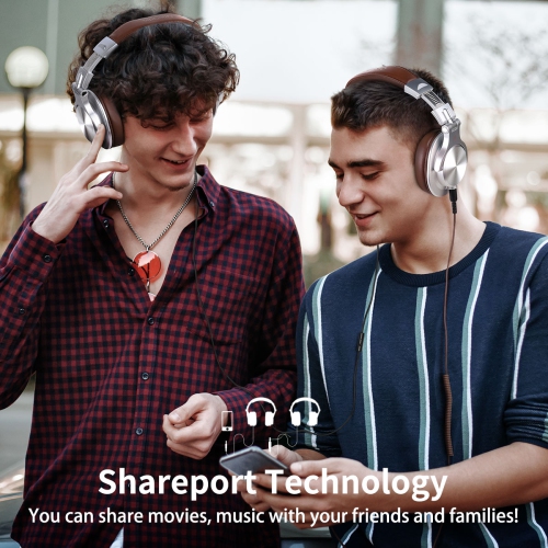 OneOdio Wired Studio Headphones Over-Ear Headphones-A71 Silver