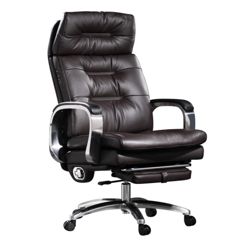 KINNLS  Vane Massage Office Chair With Footrest Fully Reclining Managerial & Executive Genuine Leather Desk Task Chairs 400Lbs