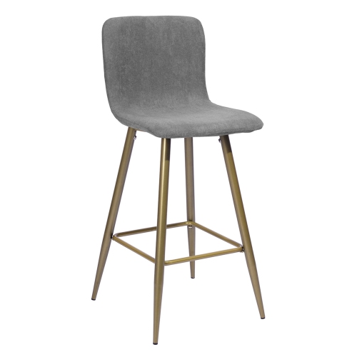 Set Of Two 40" Gray And Gold Bar Height Chairs With Footrest Best Buy