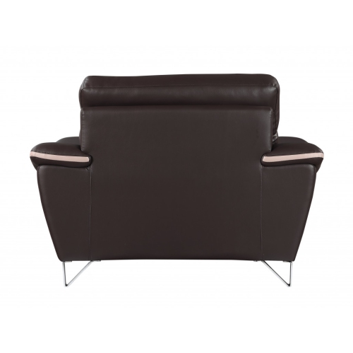 Leather Match Solid Color Pillow Top Arms Club Chair Silver Legs