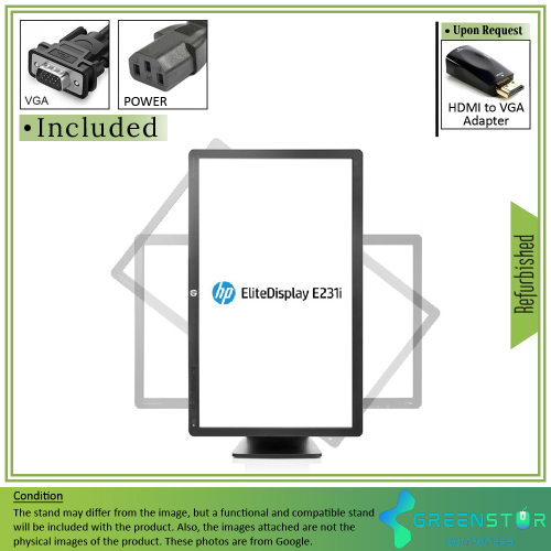 HP EliteDisplay 23" 1080p HD IPS LCD Monitor (E231i) by HP - Refurbished condition - Image 5