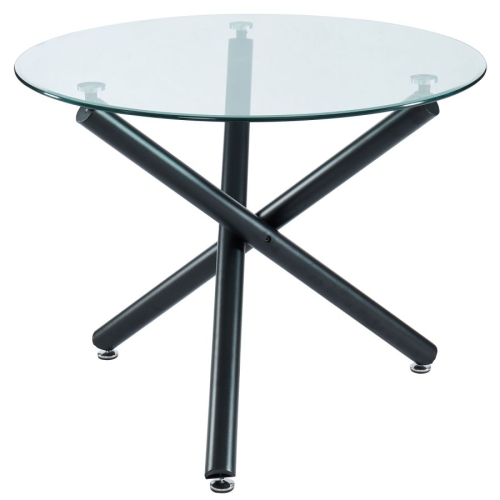 Cosmic Homes – Ensemble de salle à manger 5pc pièces en noir avec chaise noire, table de cuisine moderne ronde et 4 chaises à revêtement en