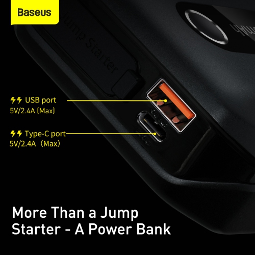 Baseus Super Energy Air Car Jump Starter 10000mAh Peak 1000A Power Pack -Black