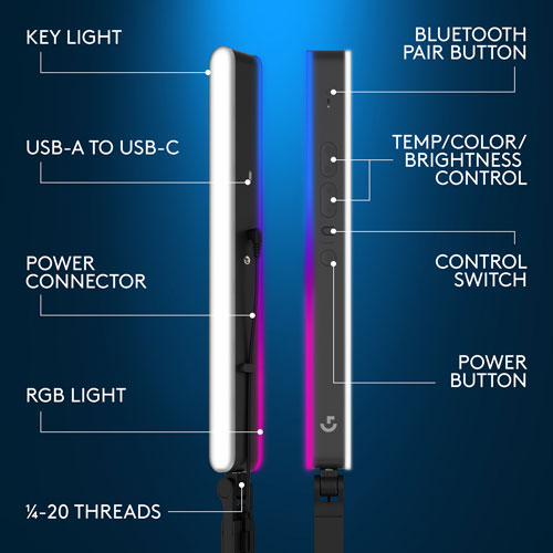 Logitech G Litra Beam LX Dual-Sided LED Streaming Key Light