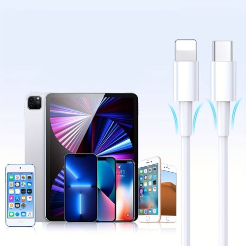 20W USB C to lightening 8-Pin Charger Cable - Fast Charging Cord for iPhone 14, 13, 12, 11/Mini/Pro/ProMax/iPad 8/Pro - White