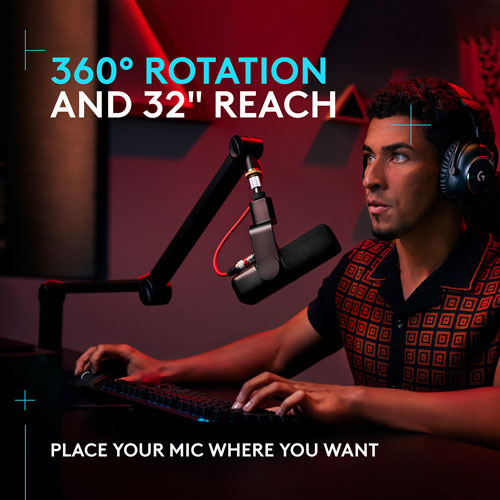 Logitech G Compass Premium Microphone Boom Arm - Black