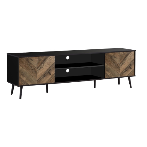 Monarch Specialties I 2781 - Tv Stand, 72 Inch, Console, Media Entertainment Center, Storage Cabinet, Living Room, Bedroom, Brown And Black Laminate,