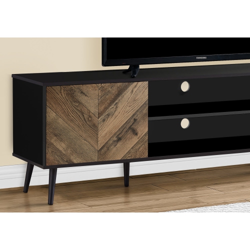 Monarch Specialties I 2781 - Tv Stand, 72 Inch, Console, Media Entertainment Center, Storage Cabinet, Living Room, Bedroom, Brown And Black Laminate,