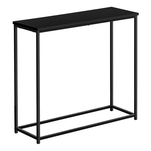 Monarch Specialties I 2250 - Accent Table, Console, Entryway, Narrow, Sofa, Living Room, Bedroom, Black Laminate, Black Metal, Contemporary, Modern