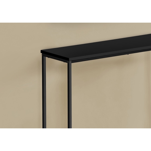 Monarch Specialties I 2250 - Accent Table, Console, Entryway, Narrow, Sofa, Living Room, Bedroom, Black Laminate, Black Metal, Contemporary, Modern